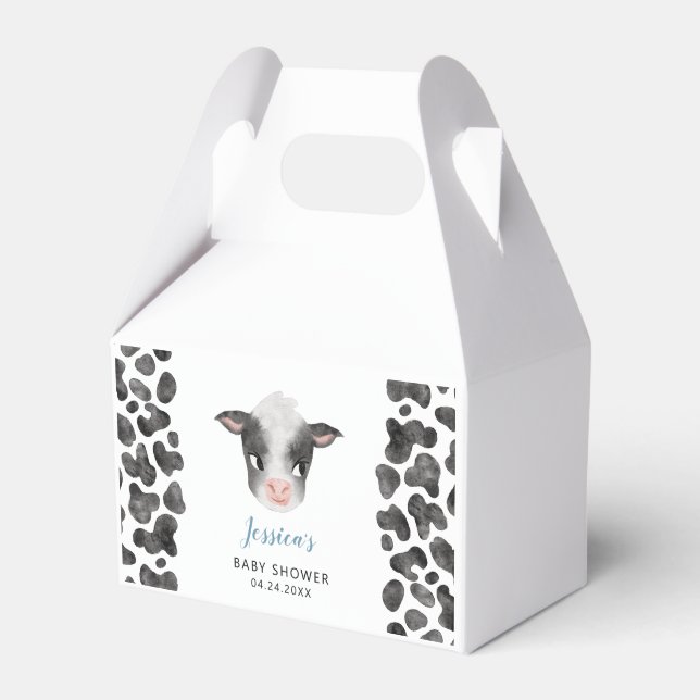 Boy Cow Farm Animal Baby Shower Presentaskar (Framsidan Sidan)