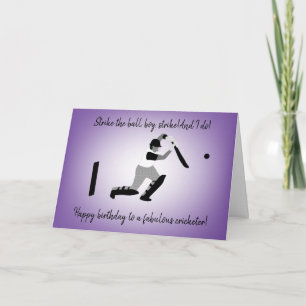 Boy Cricketer Birthday Card Kort