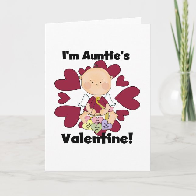 Boy Cupid Auntie s Valentine Tshirts och Gifts Helgkort (Framsida)