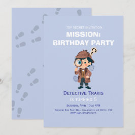 Boy Cute Detective Birthday Invitation Inbjudningar