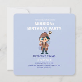 Boy Cute Detective Birthday Invitation Inbjudningar