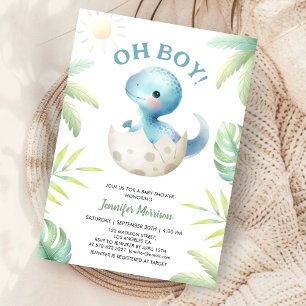 Boy Cute Dinosaur Boy Shower Inbjudningar
