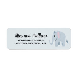 Boy Cute Elephant Baby Shower Returadress Returadress Etikett