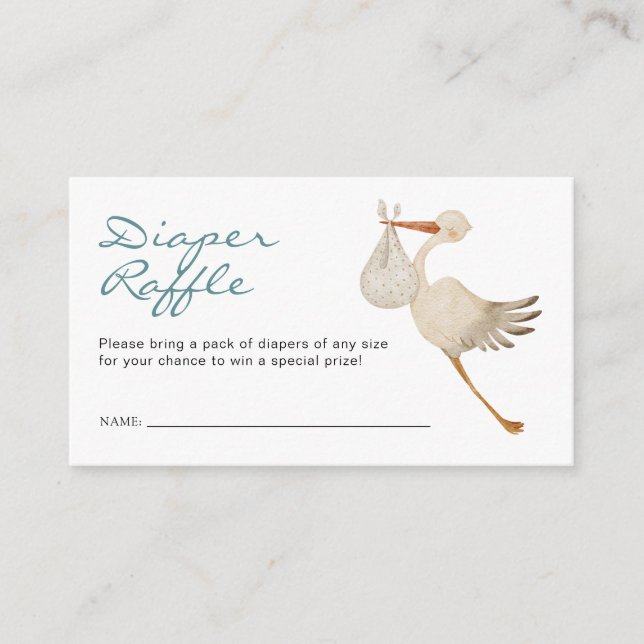 Boy Diaper Raffle Tilläggskort (Framsida)