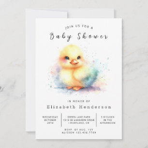Boy Digital Anka Baby Shower Inbjudningar