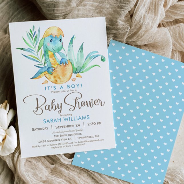 Boy Dinosaur Baby Shower-inbjudan Inbjudningar (Skapare uppladdad)
