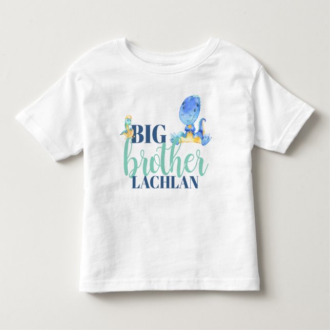 Boy Dinosaur Big Brother T Shirt (Framsida)