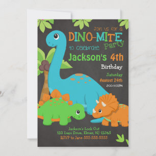 Boy Dinosaur Birthday bjudande / Dino Party Inbjudningar