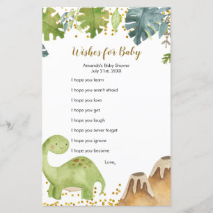 Boy Dinosaur Greenery Önskemål för Baby Game