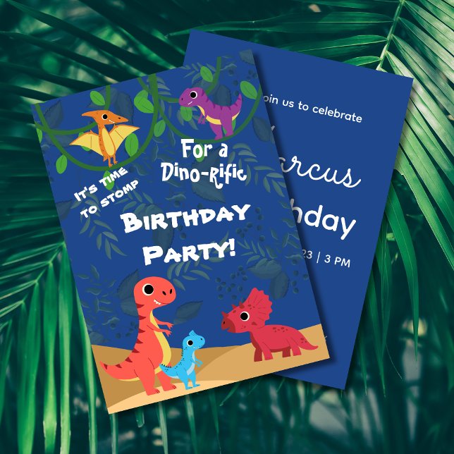 Boy Dinosaur i alla åldrar Födelsedagsfest Inbjudningar (Skapare uppladdad)