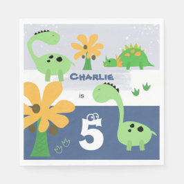 Boy Dinosaur Jurassic Födelsedagsfest Pappersservett