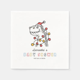 Boy Dinosaur Winter jul Coed Baby Shower Pappersservett