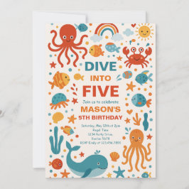 Boy Dive in i 5:e Födelsedagsfesten Inbjudningar