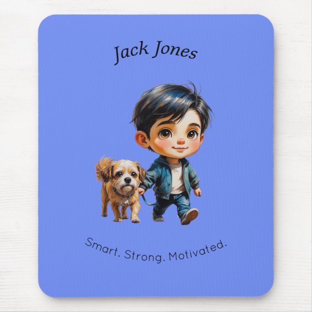 Boy & Dog Back to School Custom Design Musmatta (Framsidan)