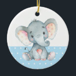 Boy Elephant Baby Shower Blue Julgransprydnad Keramik<br><div class="desc">Boy Elephant Baby Shower Blue Ceramic Ornament</div>