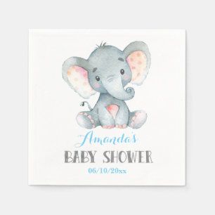 Boy Elephant Baby Shower Blue Napkins Pappersservett