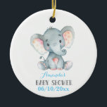 Boy Elephant Baby Shower Blue och Grått Julgransprydnad Keramik<br><div class="desc">Boy Elephant Baby Shower Blue och Grått Ceramic Ornamic</div>