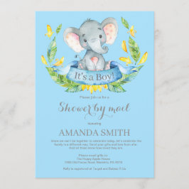 Boy Elephant Baby Shower by Mail Call Inbjudningar