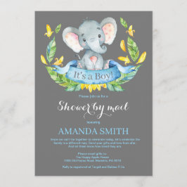Boy Elephant Baby Shower by Mail Call Inbjudningar