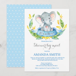 Boy Elephant Baby Shower by Mail Call Inbjudningar