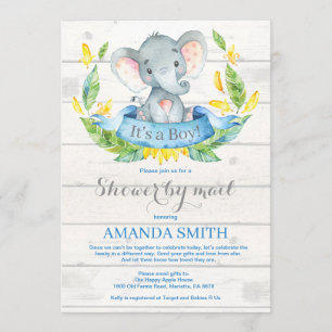 Boy Elephant Baby Shower by Mail Call Inbjudningar