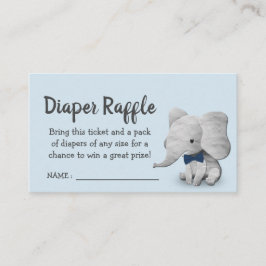 Boy Elephant Baby Shower Diaper Raffle Biljett Tilläggskort
