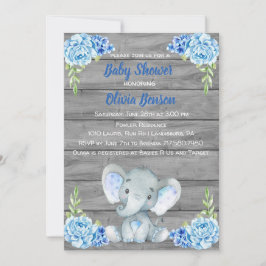 Boy Elephant Baby Shower-inbjudan Inbjudningar