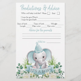 Boy Elephant Bow Tie Baby Shower Dubbla Game Flyer