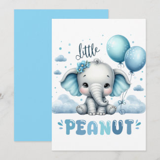 Boy Elephant Cute Peanut  Inbjudningar