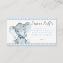 Boy Elephant Diaper Raffle Biljett Tilläggskort