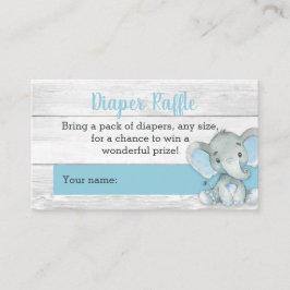 Boy Elephant Diaper Raffle Cards Tilläggskort