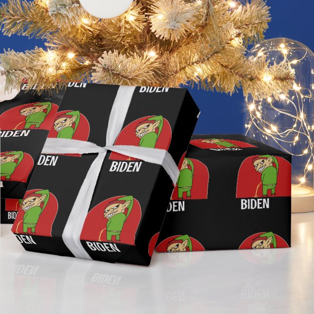 BOY ELF PEEON ON BIDEN CHRISTMAS WRAPPP PAPPER PRESENTPAPPER (Helgdagar)