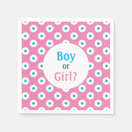 Boy eller Girl? Blue on Rosa Polka-Dot Gender Reve Pappersservett