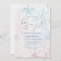 Boy eller Girl Blue Snowflake Rosa