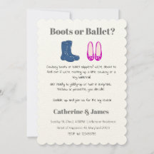 Boy eller Girl Cowboy Boots Balet Gender Reveal
