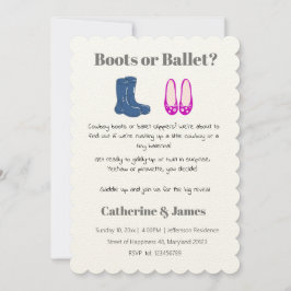 Boy eller Girl Cowboy Boots Balet Gender Reveal Inbjudningar