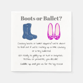 Boy eller Girl Cowboy Boots Balet Gender Reveal Pappersservett