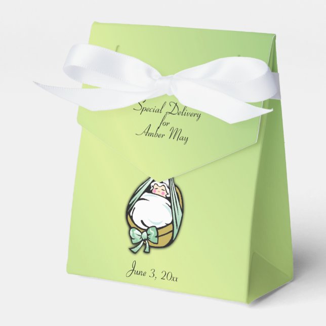 Boy eller Girl Cute and Roligt Delivery Stork Presentaskar (Framsidan Sidan)