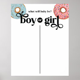 Boy eller Girl Donut Gender Reveal Baby Voting Pos Poster