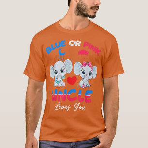 Boy eller Girl farbror Kärlek du Elephant Rosa Blu T Shirt