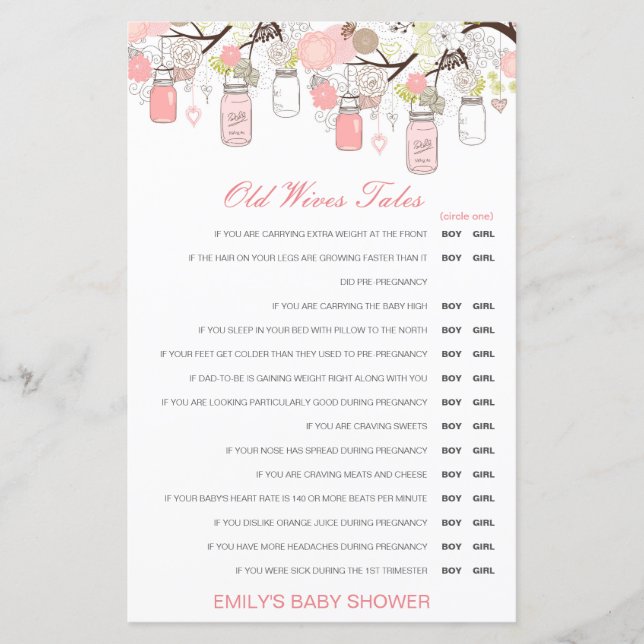 Boy eller Girl Gamves Tale Baby Shower med svar (Framsida)