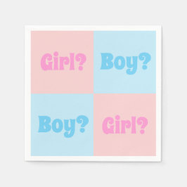 Boy eller Girl Gender Reveal Pappersservett