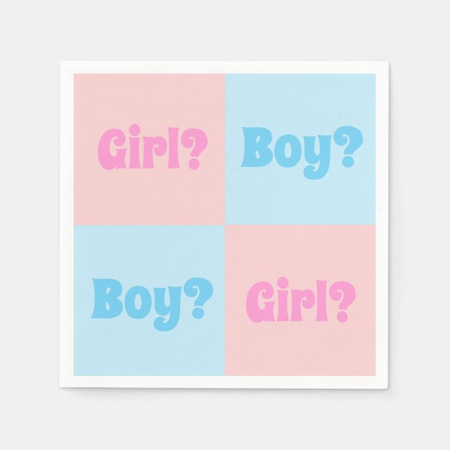 Boy eller Girl Gender Reveal Pappersservett (Framsidan)