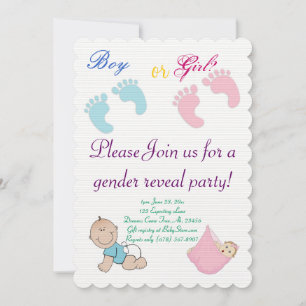 Boy eller Girl Gender Reveal Party Cute Adworthy Inbjudningar