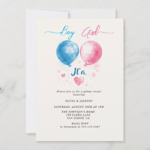 Boy eller Girl Gender Reveal Party Inbjudningar