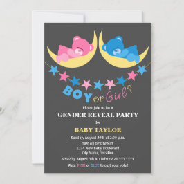 Boy eller Girl Gender Reveal Party Inbjudningar
