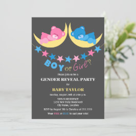 Boy eller Girl Gender Reveal Party Inbjudningar