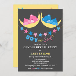 Boy eller Girl Gender Reveal Party Inbjudningar