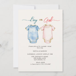 Boy eller Girl Gender Reveal Party Inbjudningar