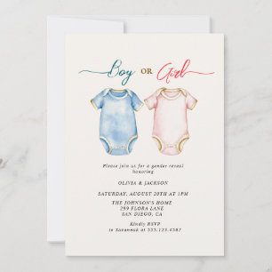 Boy eller Girl Gender Reveal Party Inbjudningar